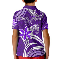 (Custom Personalised) Hawaii Flowers Wave Polo Shirt KID Kanaka Maoli Purple Polynesian LT13 - Polynesian Pride