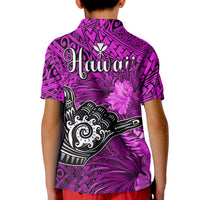 The Shaka Hawaii Polo Shirt Tropical Flowers Purple Version LT13 - Polynesian Pride