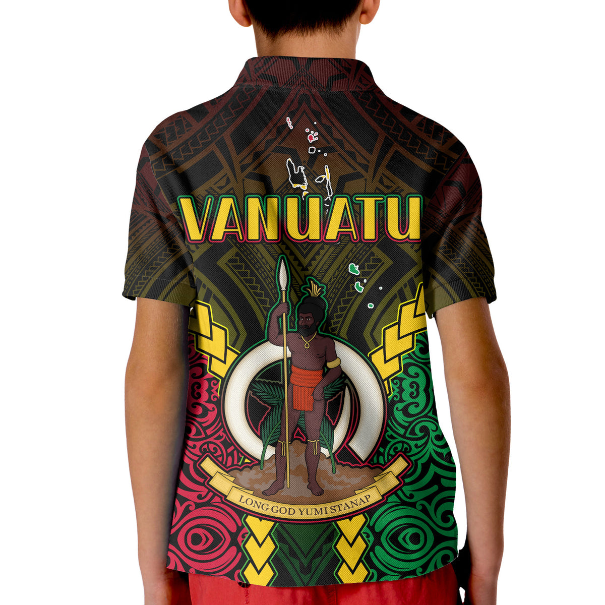 Vanuatu Indigenous Polo Shirt KID Proud To Be Ni - Vanuatu Polynesian Pattern LT13 - Polynesian Pride
