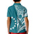 Cook Islands Tatau Polo Shirt KID Symbolize Passion Stars Version Blue LT13 - Polynesian Pride