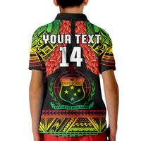 (Custom Text And Number) Samoa Rugby T Shirt KID Teuila Torch Ginger Gradient Style LT14 - Polynesian Pride