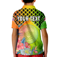 (Custom Personalised) Happy Hawaii Fathers Day Polo Shirt KID Hawaiian Tribal Kanaka Maoli Hibiscus LT14 - Polynesian Pride