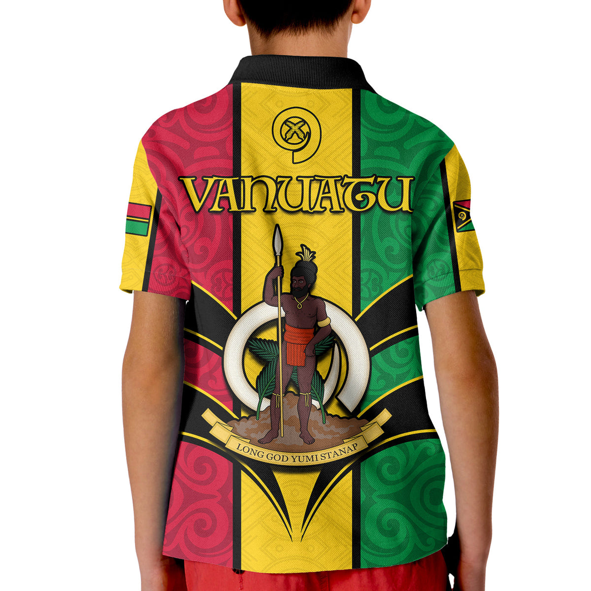 Vanuatu Polo Shirt KID Pig Tusk Polynesian LT13 - Polynesian Pride