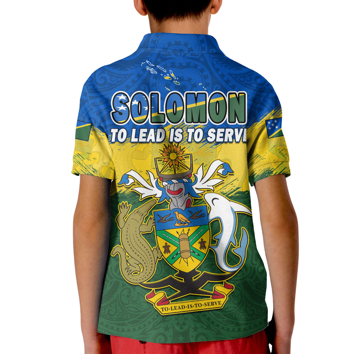 Solomon Islands Polo Shirt KID Happy 44th Independence Anniversary Polynesian Pattern LT14 - Polynesian Pride