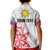 Custom Philippines Polo Shirt Sun Filipino Polynesian mix Flowers White Vibe LT13 - Polynesian Pride