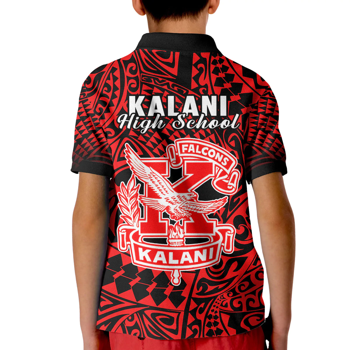 Hawaii Polo Shirt KID Kalani High School Tribal Kakau LT14 - Polynesian Pride