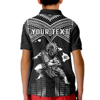 (Custom Personalised) Hawaii Polo Shirt KID Hawaiian Warrior With Weapon Polynesian Ver.01 LT14 - Polynesian Pride