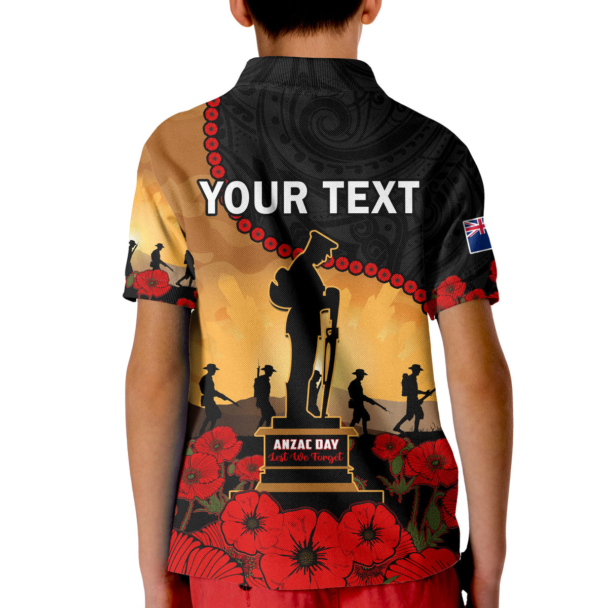 Custom New Zealand ANZAC Polo Shirt Maori Camouflage Mix Poppies We Will Remember Them LT14 - Polynesian Pride