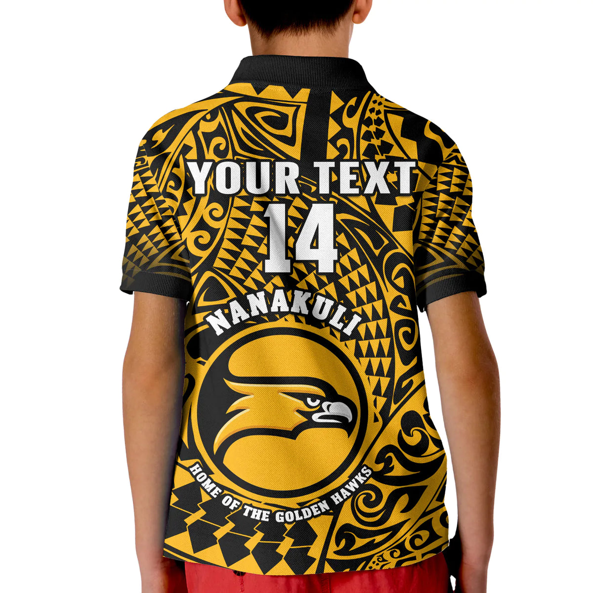 (Custom Text And Number) Hawaii Polo Shirt KID Nanakuli High and Intermediate School Tribal Kakau LT14 - Polynesian Pride