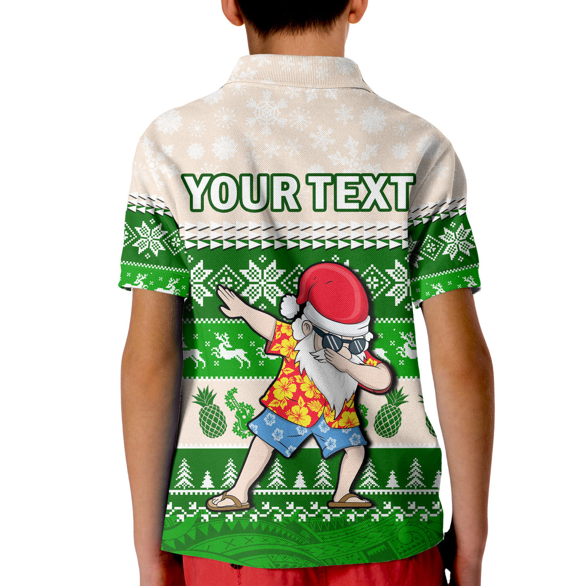 Custom Hawaii Mele Kalikimaka Polo Shirt Dabbing Santa Green Merry Christmas LT14 - Polynesian Pride