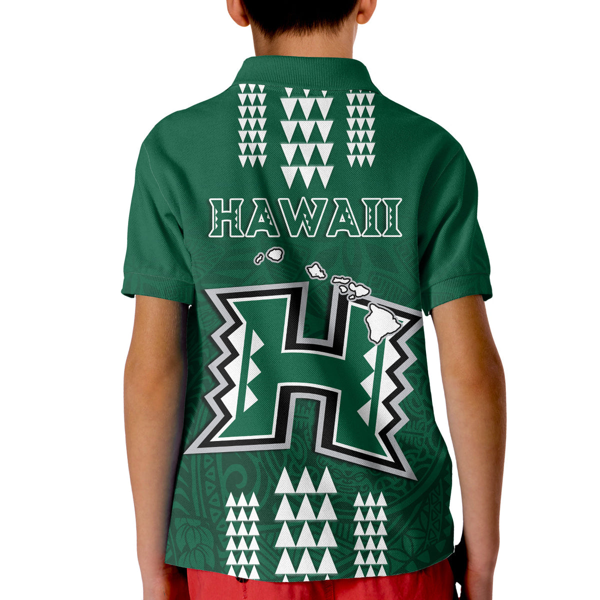 Hawaii Football Polo Shirt Kakau Rainbow Warriors Helmet LT14 - Polynesian Pride