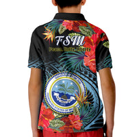 Federated States of Micronesia Polo Shirt Hibiscus Flowers FSM Seal Polynesian LT14 - Polynesian Pride
