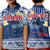 Custom Samoa Polo Shirt Samoan Plumeria Flowers Mix Polynesian Pattern LT14 Kid Blue - Polynesian Pride