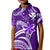 (Custom Personalised) Hawaii Flowers Wave Polo Shirt KID Kanaka Maoli Purple Polynesian LT13 Kid Purple - Polynesian Pride