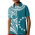 Cook Islands Tatau Polo Shirt KID Symbolize Passion Stars Version Blue LT13 Kid Blue - Polynesian Pride