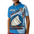 (Custom Personalised) Fiji Polo Shirt KID Fijian Drua Mix Tagimaucia Flower Blue Style LT14 - Polynesian Pride