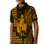 (Custom Text and Number) Hawaii Day Kakau Polo Shirt KID Proud To Be Hawaiian Gold King Kamehameha and Kanaka Maoli LT13 - Polynesian Pride