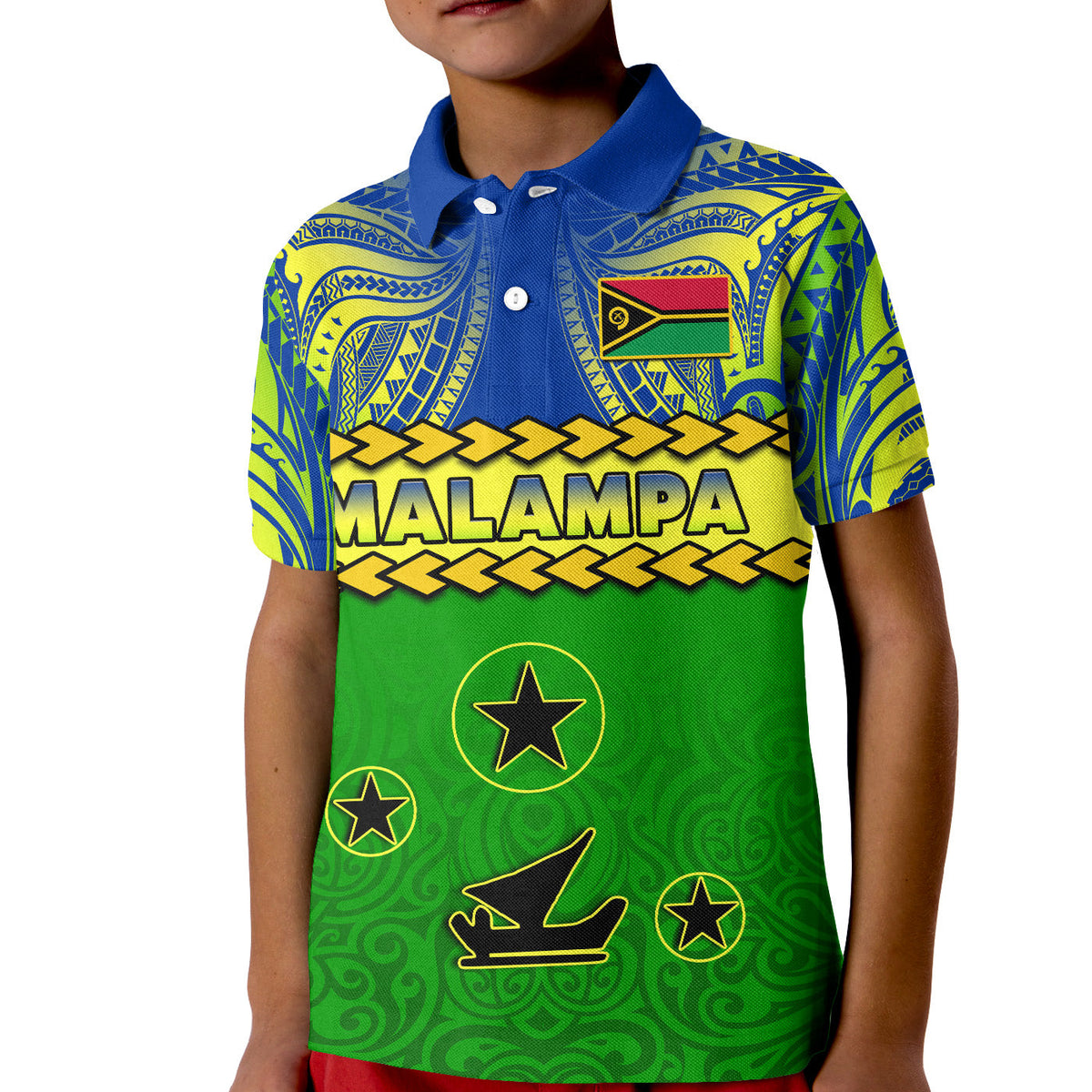 Malampa Province Polo Shirt Vanuatu Pig Tusk Polynesian Flag Style LT14 - Polynesian Pride