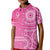 Tonga Breast Cancer Polo Shirt Tongan Ngatu Pattern No One Fights Alone LT14 Kid Pink - Polynesian Pride