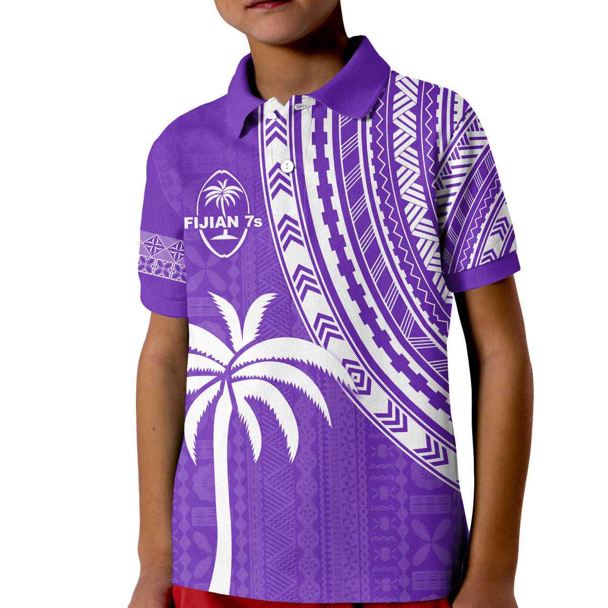 (Custom Text and Number) Fiji Rugby Sevens Polo Shirt Fijian 7s Tapa Polynesian Purple LT13 - Polynesian Pride