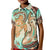 Hawaii Polo Shirt KID Polynesian Shark And Sea Turtle Dreamy Turquoise Artsy LT14 Kid Turquoise - Polynesian Pride