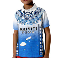 Personalised Fiji Polo Shirt KID Kaiviti Fijian Special Tapa Pattern LT14 - Polynesian Pride