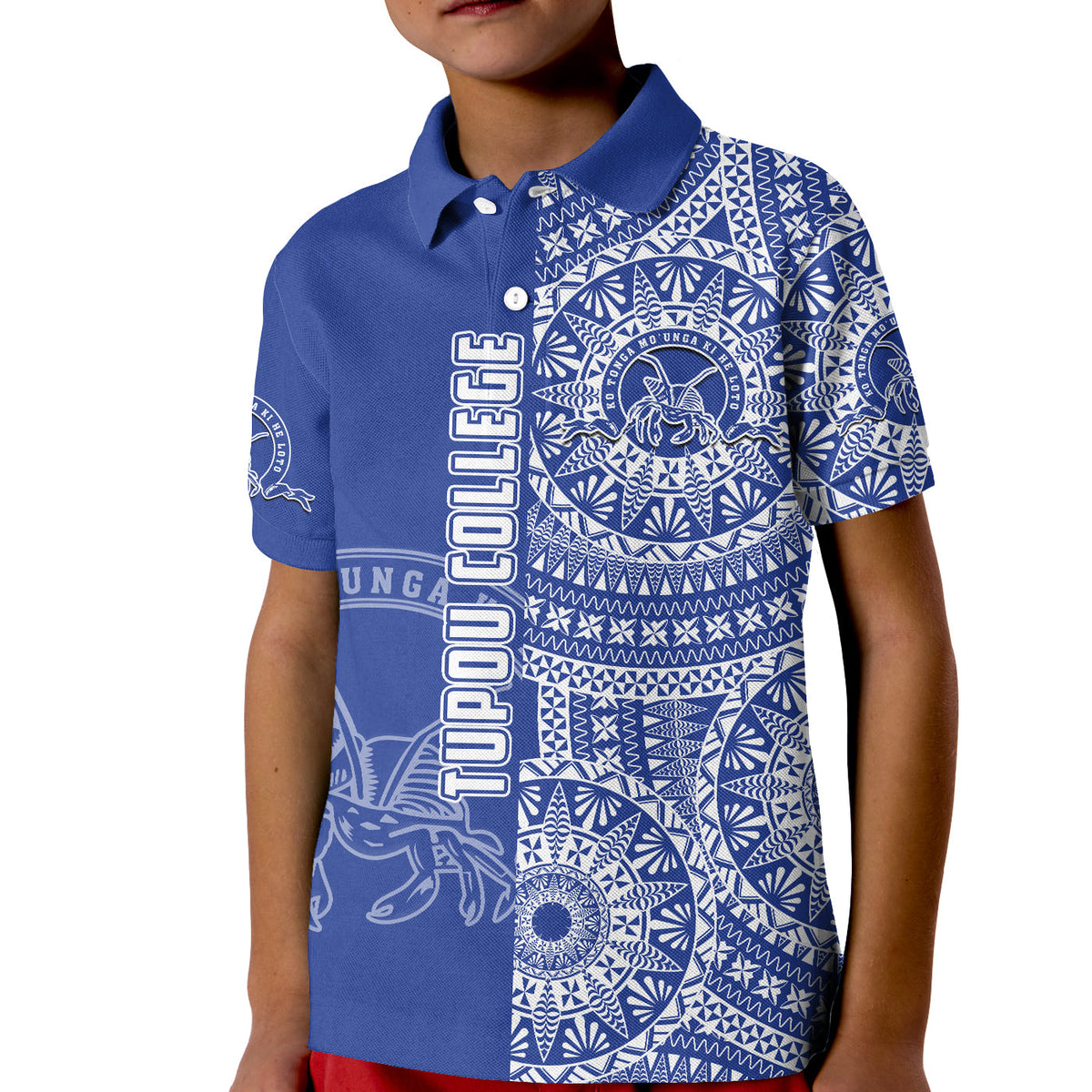 Custom Tupou Tonga College Polo Shirt Tongan Ngatu Pattern LT14 - Polynesian Pride