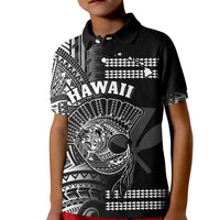 Hawaii Polo Shirt Kakau Warrior Helmet Gradient White Polynesian LT14 - Polynesian Pride