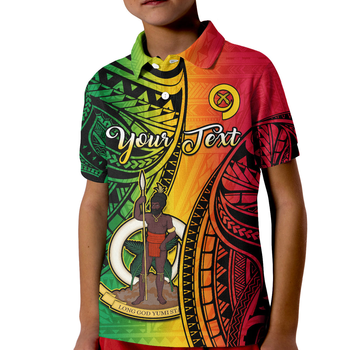 Custom Vanuatu Polo Shirt Luganville Polynesian Reggae Coat Of Arms LT14 - Polynesian Pride
