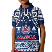 Samoa Rugby Polo Shirt KID Toa Samoa Pacific Sporty LT14 Kid Blue - Polynesian Pride