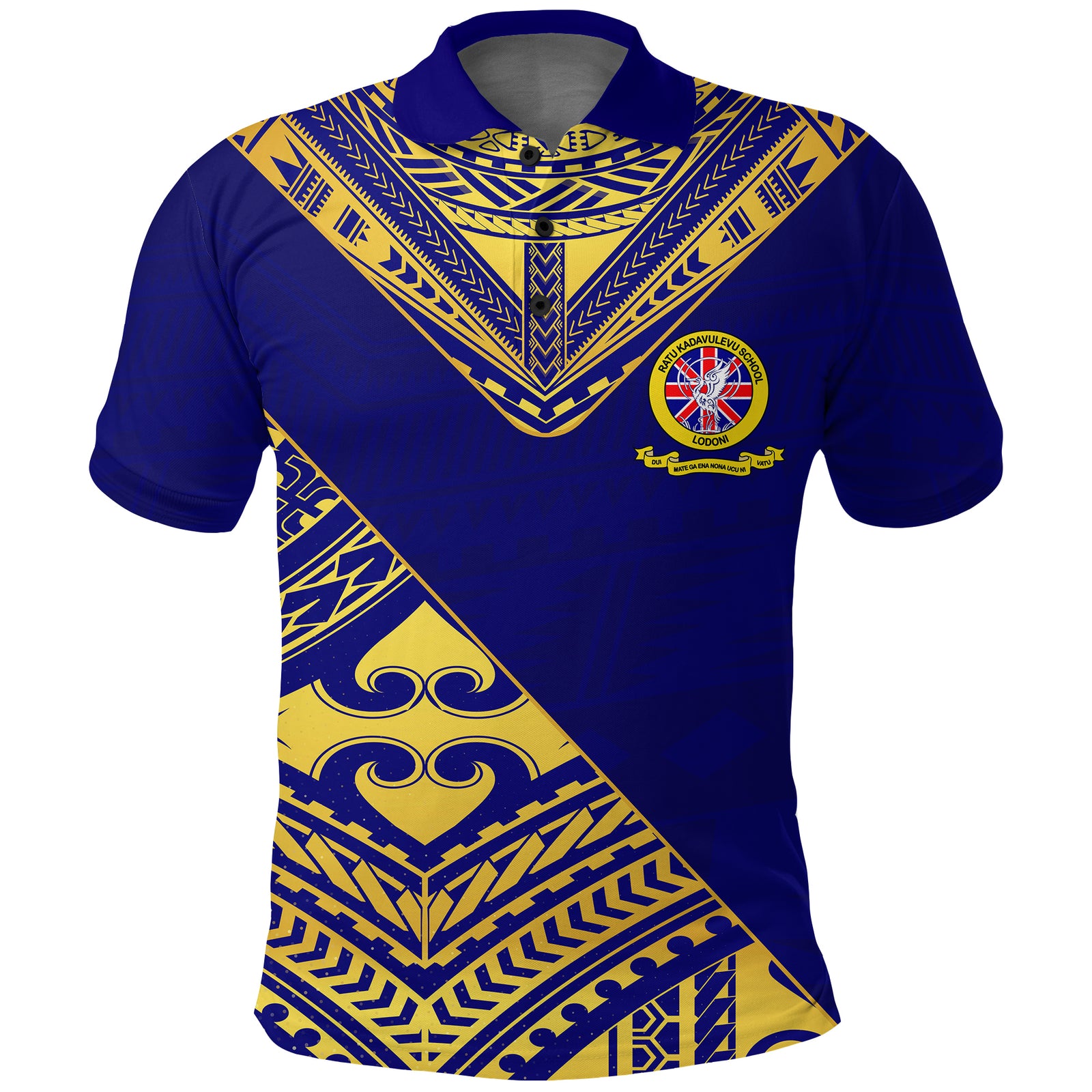 A.K.A (LODONIAN) Ratu Kadavulevu School Polo Shirt RKS LT13 Unisex Blue - Polynesian Pride