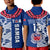 (Custom Personalise Text and Number) Toa Samoa Rugby Polo Shirt KID Siamupini Ula Fala Blue LT13 Kid Blue - Polynesian Pride