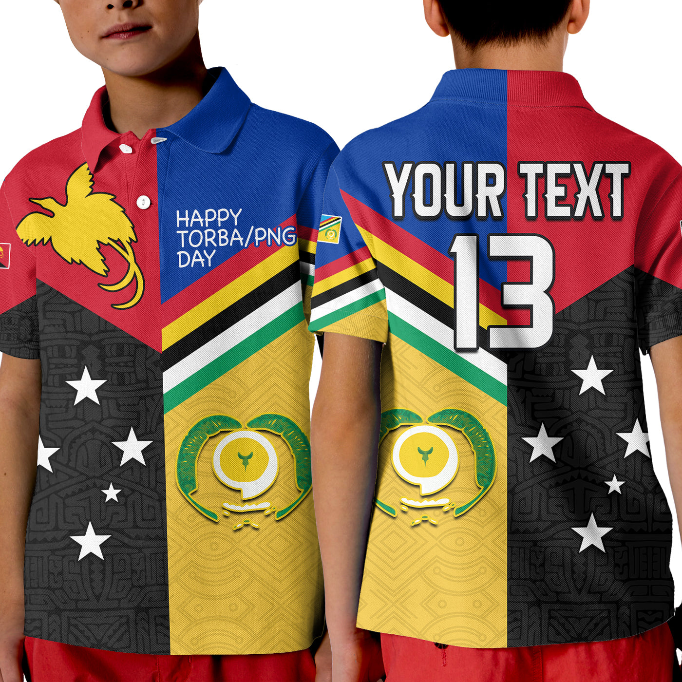 (Custom Text and Number) Torba PNG Day Polo Shirt KID 2022 Simple Polynesia LT13 Kid Art - Polynesian Pride