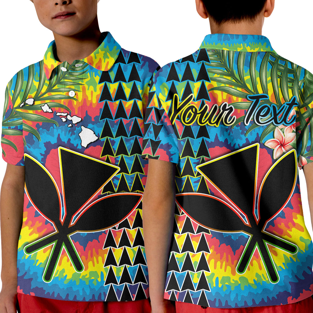 Custom Hawaii Rainbow Tie Dye Polo Shirt Flowers Polynesian Hawaiian Tribal LT13 - Polynesian Pride