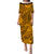 (Custom Personalised) Hawaii Puletasi Dress Polynesian Tribal Art Ver.05 LT14 Long Dress Gold - Polynesian Pride