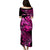 (Custom Personalised) Hawaii Monk Seal Puletasi Dress Kakau With Kanaka Pink LT14 - Polynesian Pride