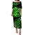 (Custom Personalised) Hawaii Monk Seal Puletasi Dress Kakau With Kanaka Green LT14 Long Dress Green - Polynesian Pride