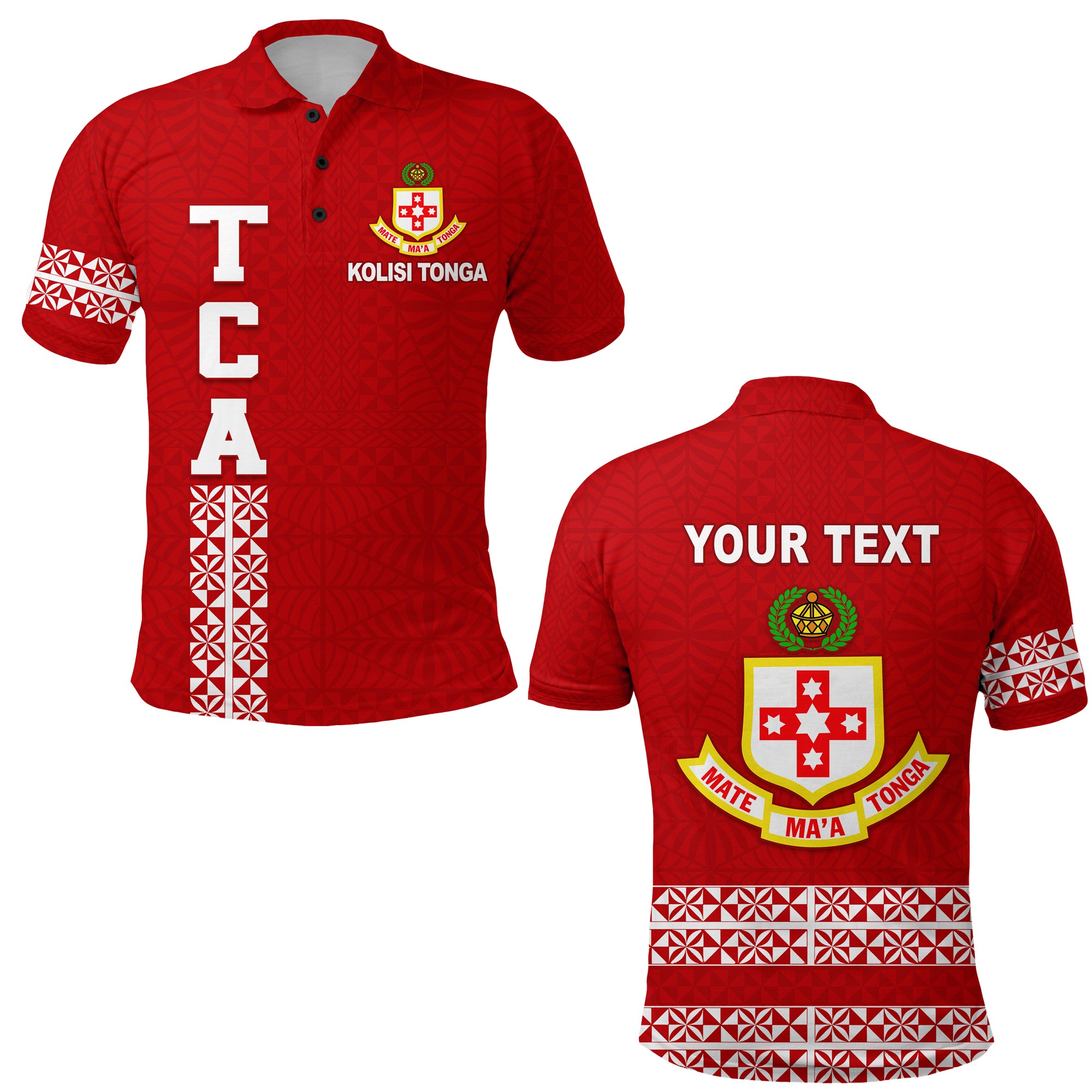 Custom Kolisi Tonga Polo Shirt TCA LT13 Unisex Red - Polynesian Pride