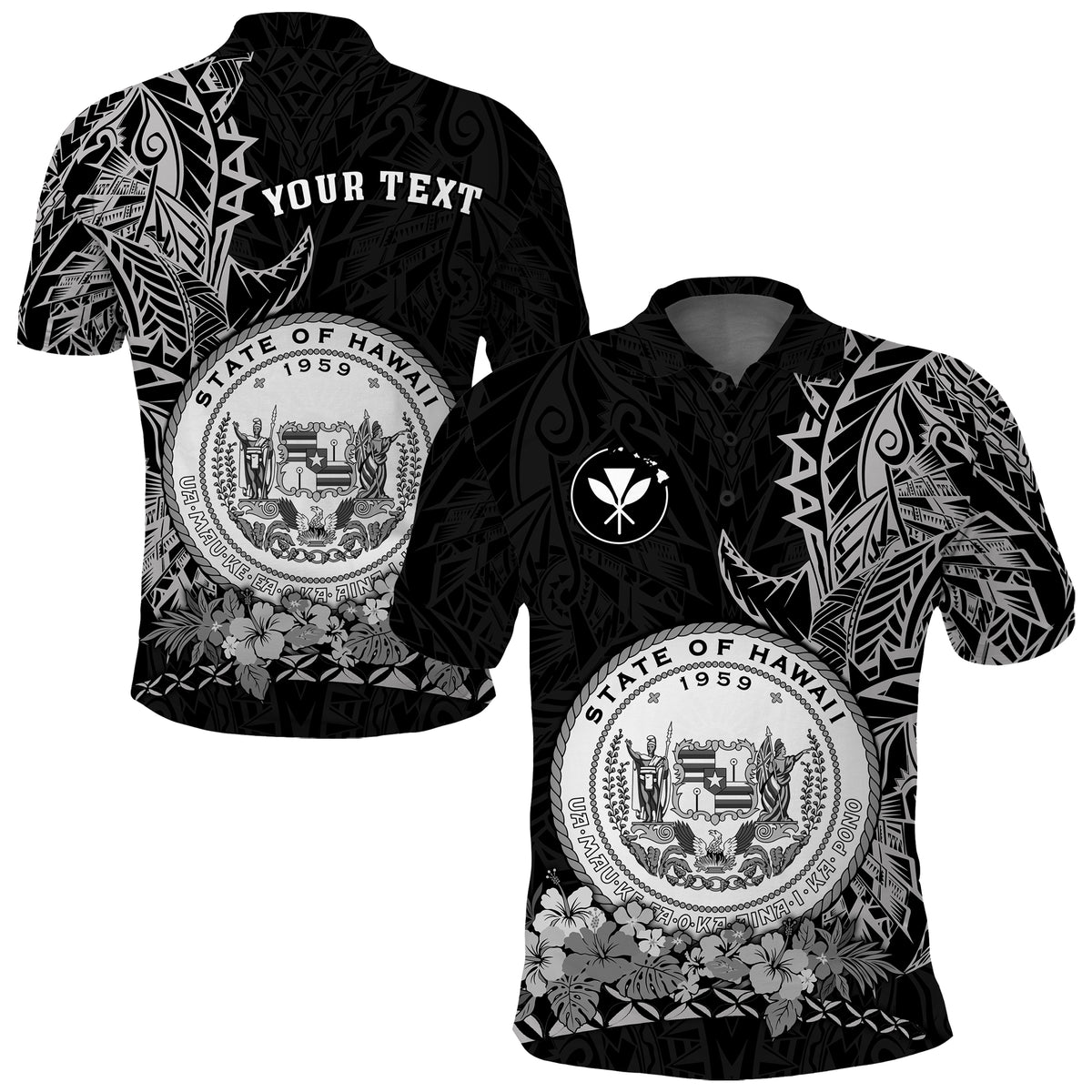 Custom Hawaiian Polynesian Polo Shirt White Seal of Hawaii LT13 Unisex White - Polynesian Pride