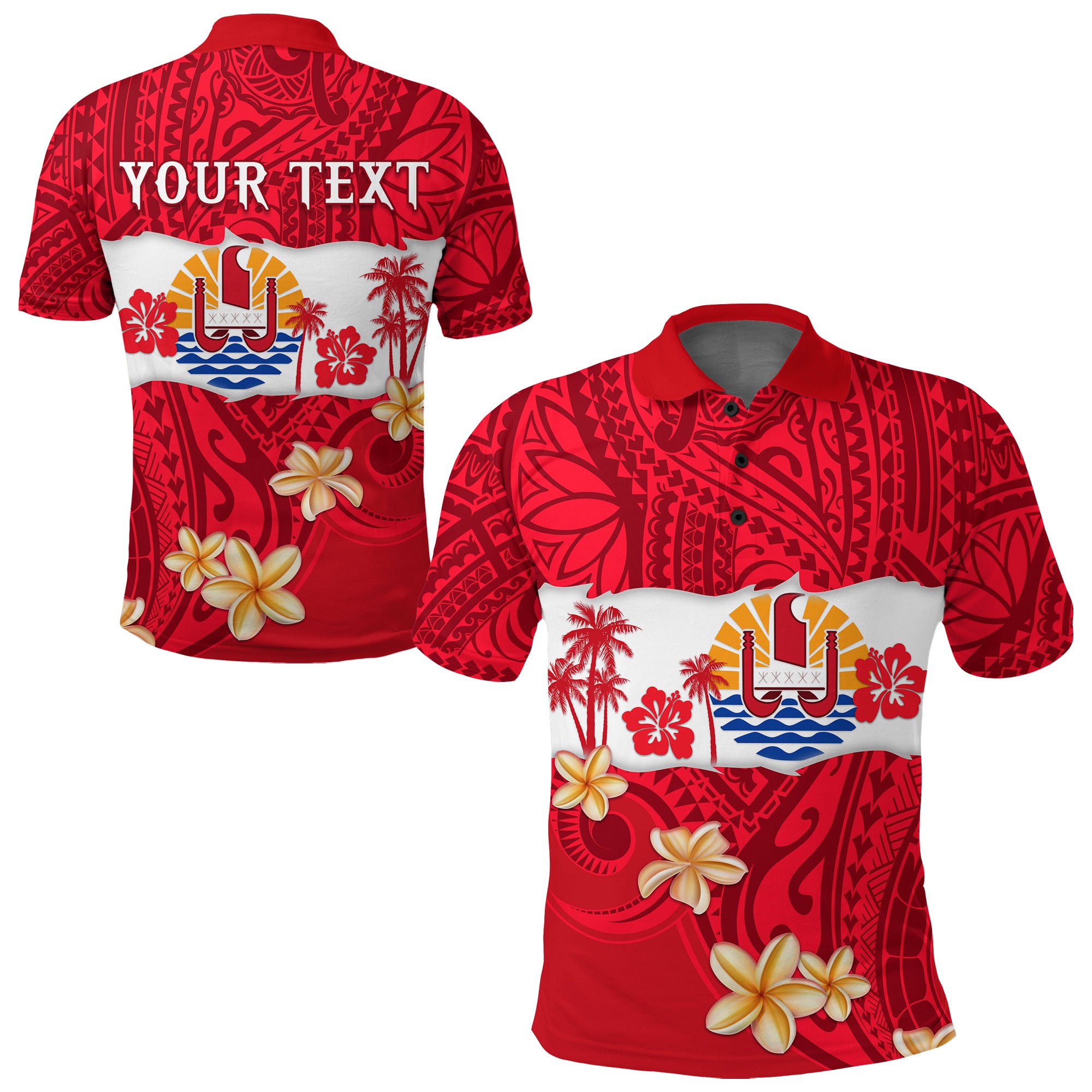 Custom Tahiti Polynesian Polo Shirt Mythical Destination LT13 Unisex Red - Polynesian Pride