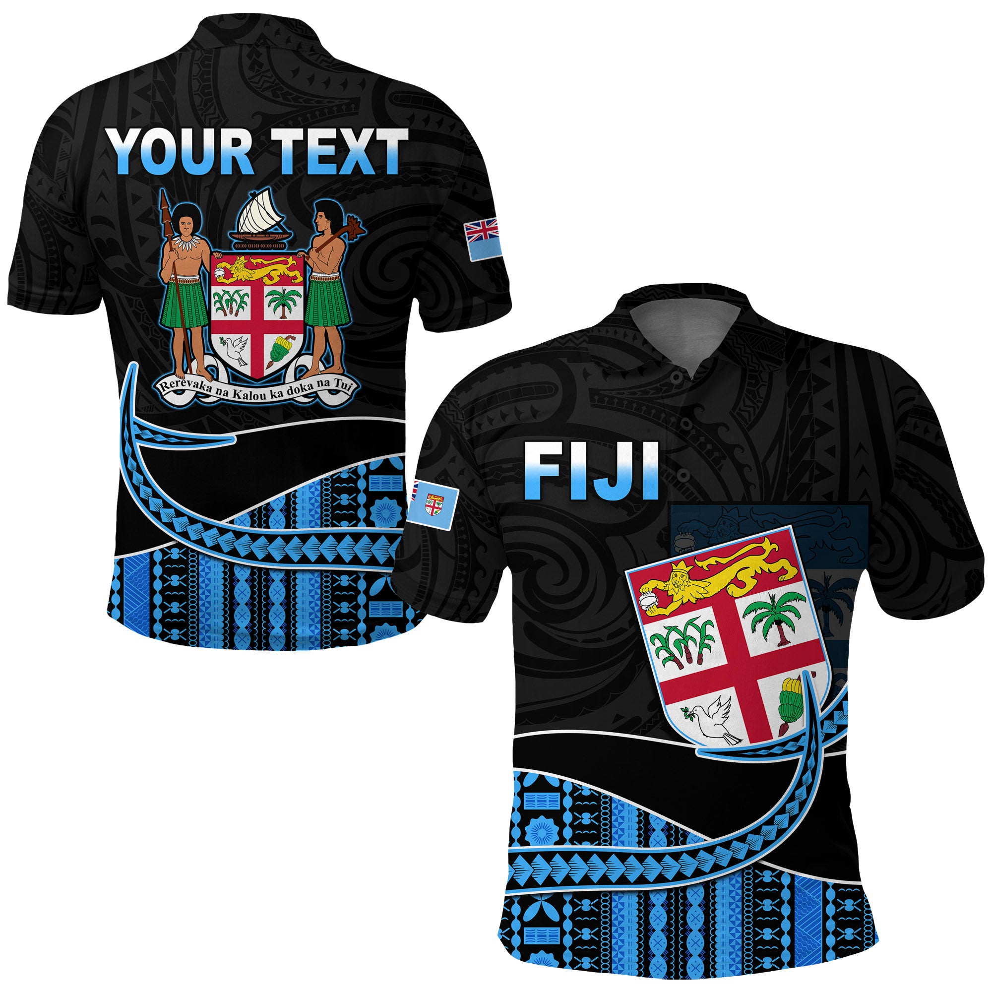 Custom Fiji Polynesian Polo Shirt Featured Fijian Lovers LT13 Unisex Black - Polynesian Pride