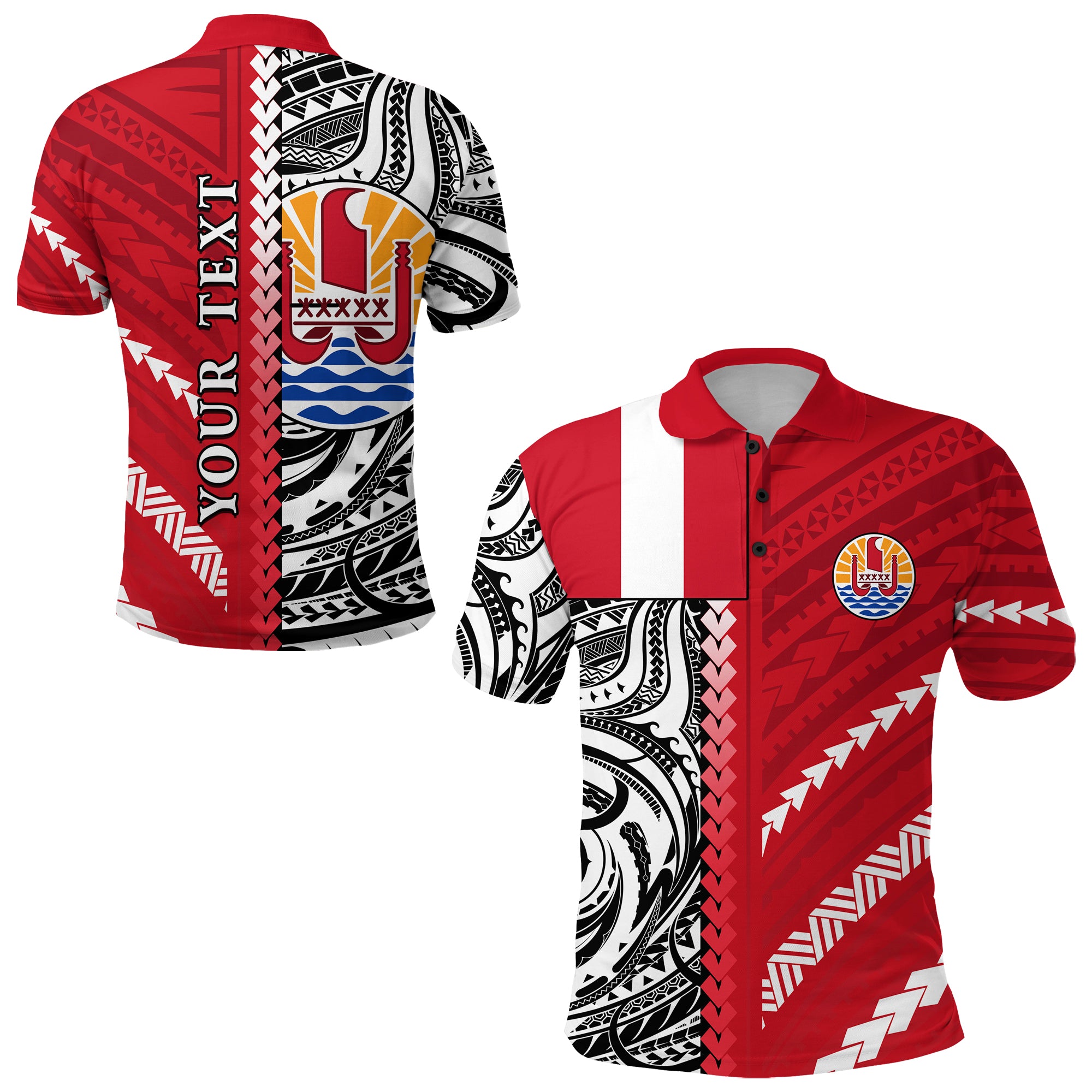 Custom Tahiti Unique Polo Shirt Polynesia Pattern LT13 Unisex Red - Polynesian Pride