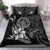 Palau Bedding Set - Fish With Plumeria Flowers Style Black - Polynesian Pride