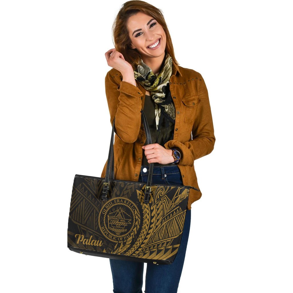 Palau Leather Tote - Wings Style - Polynesian Pride