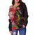 Palau Women's Off Shoulder Sweater - Tropical Hippie Style - Polynesian Pride