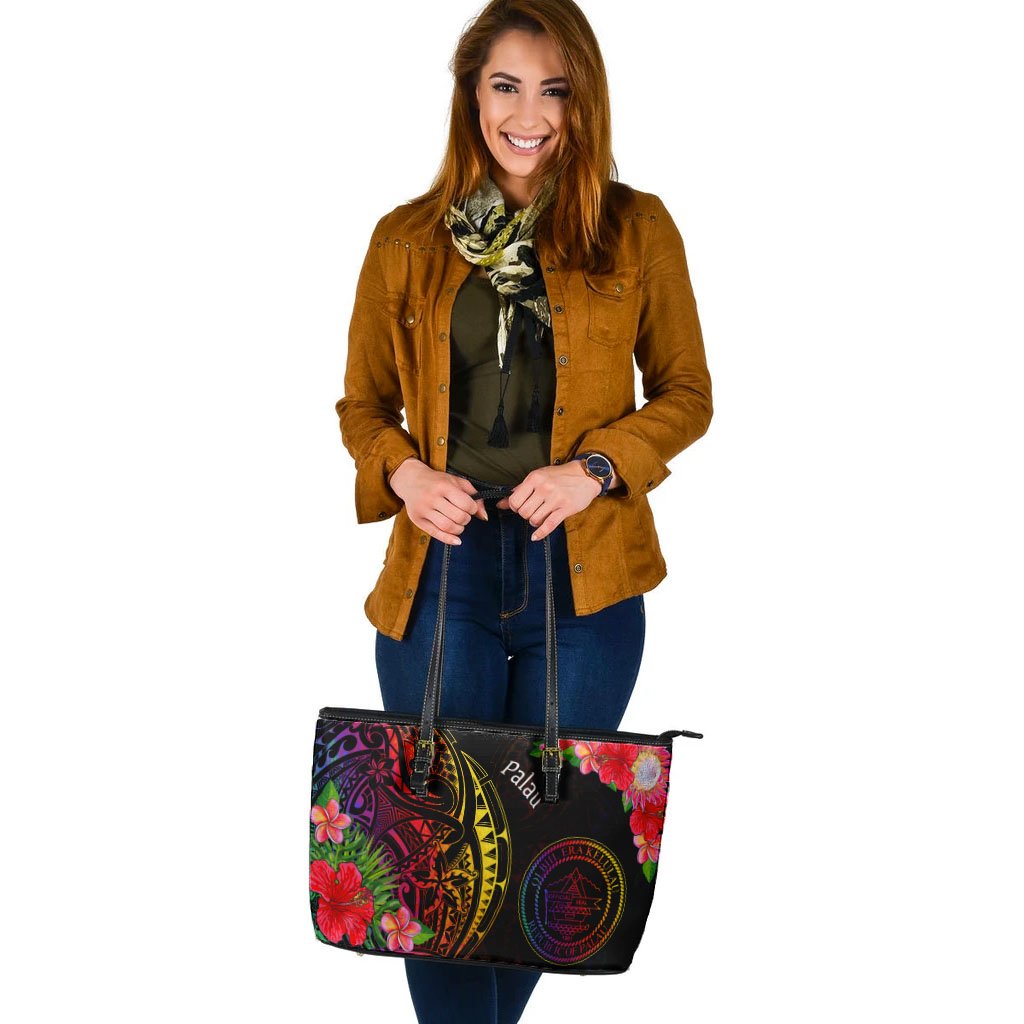 Palau Leather Tote - Tropical Hippie Style - Polynesian Pride