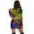 Palau Women Hoodie Dress - Rainbow Polynesian Pattern - Polynesian Pride