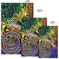 Palau Custom Personalised Area Rug - Rainbow Polynesian Pattern - Polynesian Pride