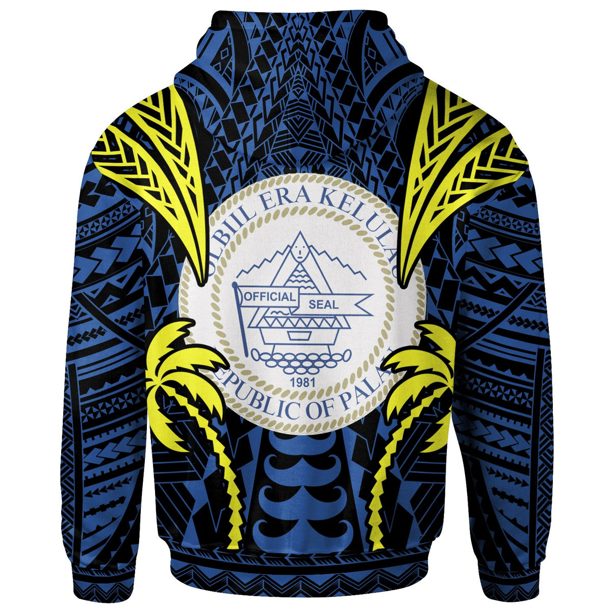 Palau Zip up Hoodie Blood Runs Through My Veins Style Flag - Polynesian Pride
