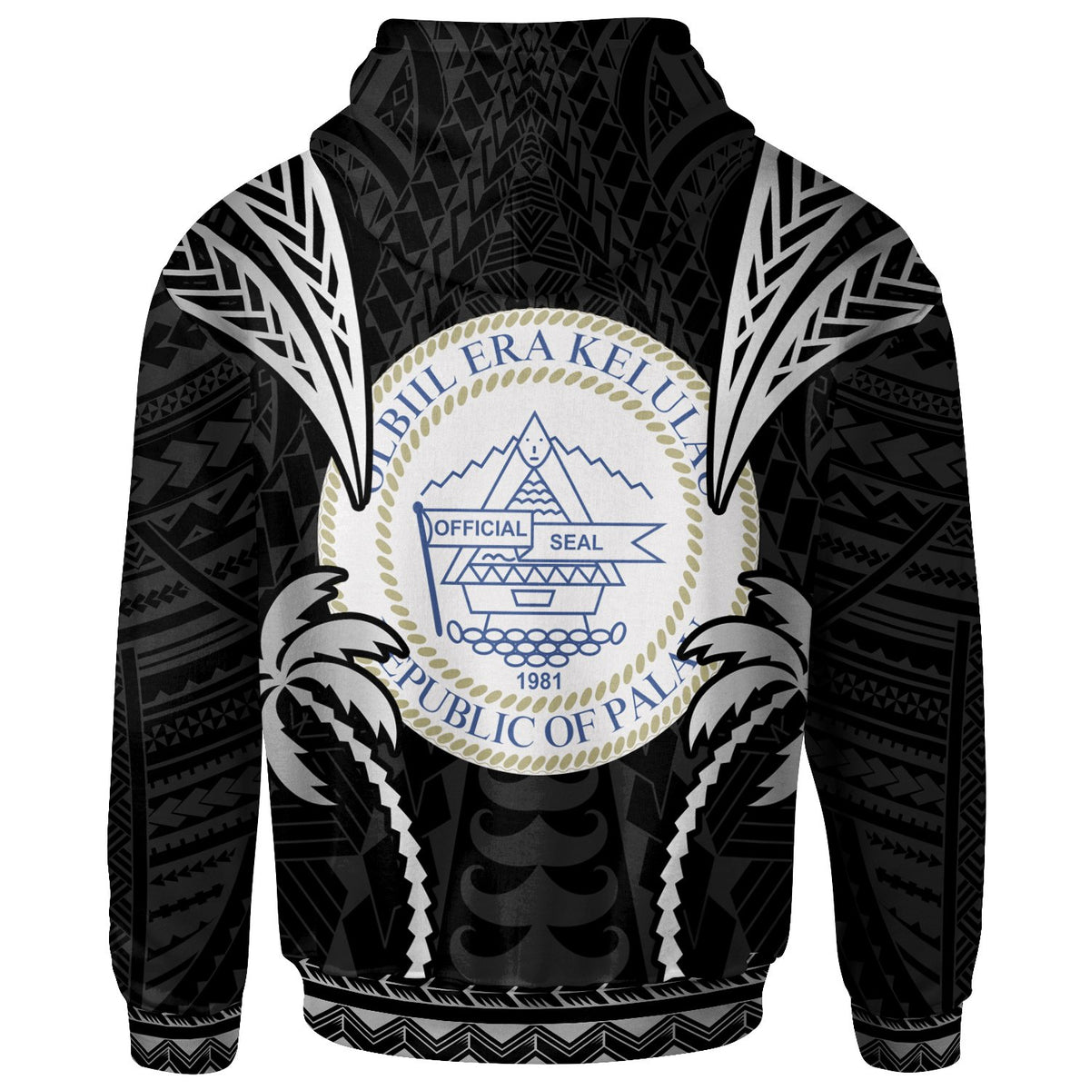 Palau Zip up Hoodie Blood Runs Through My Veins Style Black - Polynesian Pride